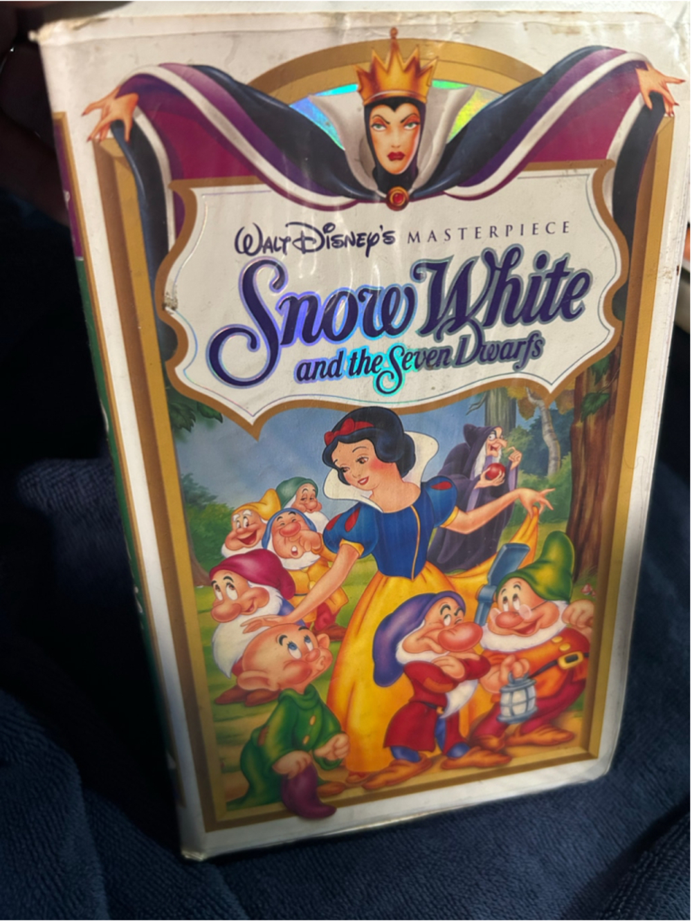 Walt Disney Snow White and the Seven Dwarfs VHS Tape White Blue